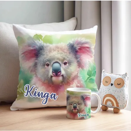 Zestaw Prezentowy Koala – Kubek + Poduszka z Nadrukiem i Personalizacją